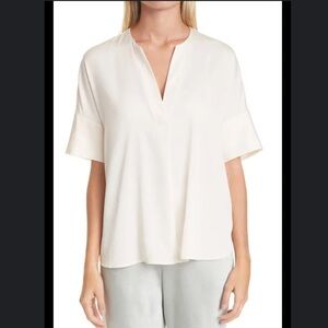 VINCE Stretch Silk Popover Top - Chiffon sz S #B1